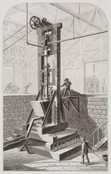 1800-talets stämpelkvarn, även känd som stämpelbatteri eller stämpelkvarn