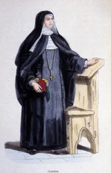 En Clarisse, en religiös av St. Clairs orden grundad på 1200-talet.