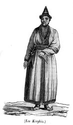 En kirgiz på 1800-talet. Turkiska människor som levt sedan antiken, den mellersta Yenissei-dalen (Kirgizistan eller Kirgizistan eller Kirgizistan)