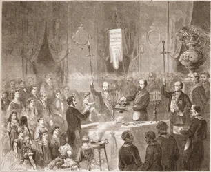 Ett frimurar-dop i Fraternelle Amitives loge år 1861.