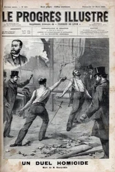 En dödlig duell - Den 1 mars 1895 utkämpades en duell med värja mellan två medlemmar av Kommittén för Franska Afrika, tidigare goda kamrater, Alfred Le Chatelier och Hippolyte Percher, alias Harry Alis, och detta