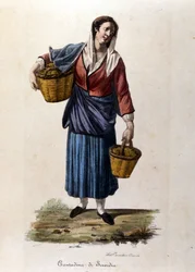 En bonde från staden Scordia på Sicilien Gravyr från 1800-talet