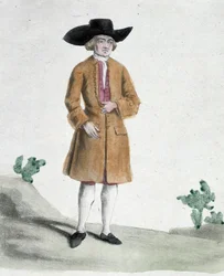 En kväkare - teckning, deb. 1800-talet