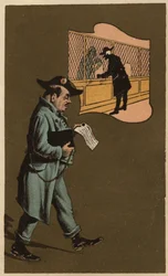 En skatteinspektör, anonym kromolitografi, sent 1800-tal.