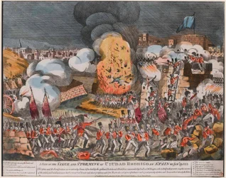 ?En vy av belägringen och stormningen av Ciudad Rodrigo i Spanien på Jany. 19. 1812?