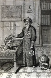 Adam Schall, astronom (1592-1666) i mandarin-dräkt i Pekin-observatoriet, i "Kina" av Athanase Kircher (eller Athanasius Kircheri)