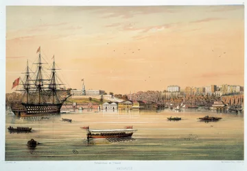 Admiraut: "" Amirals båt"" Litografi över 1800-talets Paris, dekorativ konst