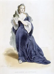 Adrienne Lecouvreur (1692-1730), fransk skådespelare. I "" den franska plutarken "" 1844 - 1847, av Mennechet. Library of Decorative Arts i Paris.