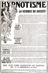 Reklam för en hypnosbok - i "" Le Petit Journal""