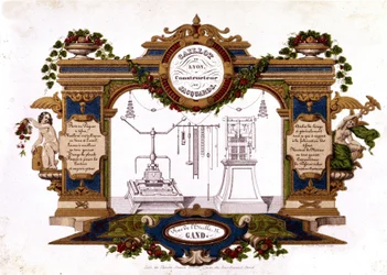 Reklam för en byggare av Jacquard Loom "" Caillot de Lyon"". 1840.