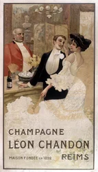 Reklamaffisch för Léon Chandon champagne, sent 1800-tal