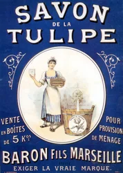 Reklamaffisch för tulpan tvål ca 1900