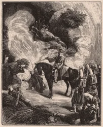 Afrikanska trupper kvävde algerier i en grotta under erövringen av territoriet Regence Algiers 1844-45