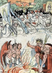 Efter en period av förbud mot religiösa offentliga evenemang återupptas processioner och pilgrimsfärder i Frankrike Illustration från "Le pelerin" maj 1921