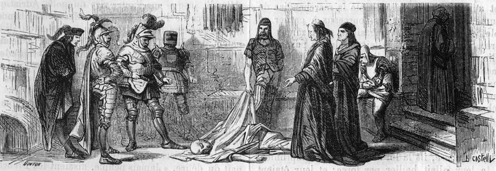 Alexander VI levererade Jeme, en turkisk prins, förgiftad, dog en tid senare. Gravyr av 1800-talet.