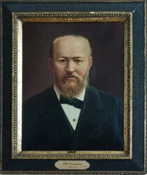Alexandre Ostrovski - Porträtt av dramatikern Alexander N. Ostrovsky (1823-1886), Anonym. Olja på duk, andra hälften av 1800-talet, A. Ostrovskys statliga museum, Shchelykovo
