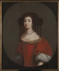 Amelie de Courlande, epouse du landgrave de Hesse Cassel - Porträtt av prinsessan Maria Amalia av Kurland (1653-1711), Landgravine av Hessen-Kassel, Anonym . Olja på duk. Mått: 90x74 cm. Nationalmuseum Stockholm