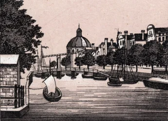 Amsterdam, Holland: utsikt över Singel-kanalen. i "" Världen illustrerar 168 vyer"" Odaterat (slutet av 1800-talet)