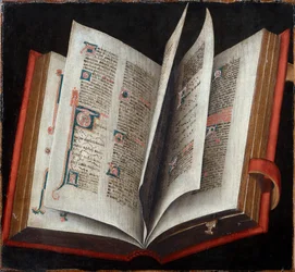 En öppnad liturgisk bok - Anonym - c. 1525 - Olja på trä - Konsthistoriskt museum, Vienne