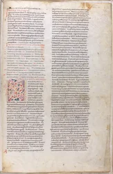 En illuminerad sida från en bibel från 1000-talet