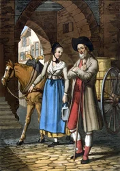 Anabaptister i Basel. 1800-talet. Litografi.