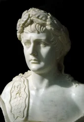 Anonym 1800-tals marmorbyst av Napoleon I, fransmännens kejsare.