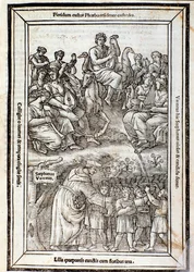 Apollon och muserna. Sida från Recanetum de musica aurea