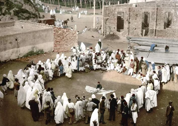 Arabiska jonglörer i Alger. Photochrome v. 1895.