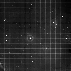 Astronomisk glasplåtsbild av nebulosan Plejaderna (glasnegativ)