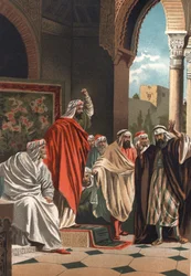 Averroés filosof och läkare arabiska (1126-1198). från "Science and its Men" av Louis Figuier. Barcelona 1881