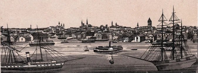 Baltimore, USA: General View. i "The World Illustrates 168 Views" Odaterat (slutet av 1800-talet)