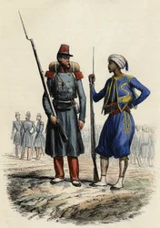 Bataljon av främlingslegionen, bildad och skickad till Algeriet 1831; Bataljon av urfolk Tirailleurs, bildad och skickad till Algeriet 1841, "" L
