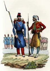 Bataljon av främlingslegionen bildad och skickad till Algeriet 1831; bataljon av inhemska ryttare, bildad och skickad till Algeriet 1841. I "" Storia d