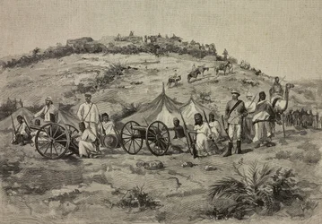 Batteri av Federico Ciccodicola (1860-1924), Eritrea, teckning av E X från L