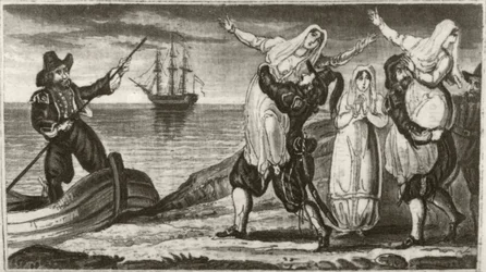 "Näbbar den holländska piraten och hans besättning som tvångsbär bort nunnor från ett spanskt kloster"
