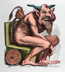 Belphegor, illustration ur ”Den infernaliska ordboken” av Jacques Albin Simon Collin de Plancy