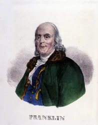 Benjamin Franklin (1706-1790), amerikansk filosof, fysiker och ambassadör.
