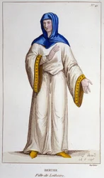Berthe, dotter till Lotharia II, kung av Lotharingen. gravyr från 1830