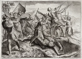 Bibeln från Royaumont, Gamla testamentet: Jonas Pontiff. Jonathas (Jonathan) efterträder sin bror Judas Machabee (Maccabee, Macabee) i spetsen för revolten mot Seleuciderna. Han vann flera segrar. Diodot Tryphon överraskar honom till slut med förräderi