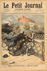 Cykelstopp nära Champigny. Gravyr i "" Le petit journal"" 1896-08-30. Selvas samling.