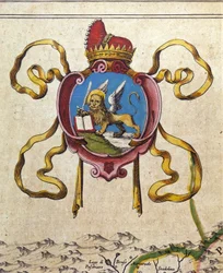 Blazon av Republiken Venedig dekorerar Lejonet av Sankt Markus. 1800-talet