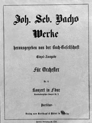 Brandenburg Concerto No. 2, frontispice av partituret av Johann Sebastian Bach (Johann Sebastian Bach
