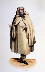 Camaldule, medlem av en religiös orden (eremit och munk) grundad i Camaldoli-dalen (Toscana) av Saint Romuald 1010. Gravyr från 1800-talet.