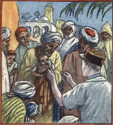 Kampanj i Marocko: "Seance de vaccination par les troupes de l