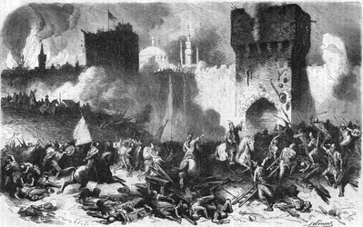 Erövring av Konstantinopel av Mohamet II den 29 maj 1453.