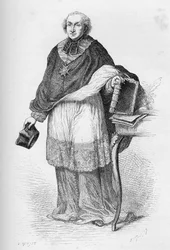 Kardinal Etienne-Charles de Lomenie de Brienne - Etienne de Lomenie de Brienne (1727-1794), fransk prelat och politiker - - gravyr från "" Frankrikes historia berättad för mina barnbarn" - av Francois Guizot - 1872-1876
