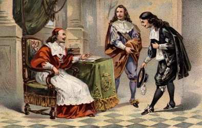 Kardinal Julius Mazarin (1602-1661) tog emot Johannes döparen Colbert (1619-1683).