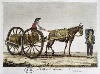 Vagn och vattenbärare i Spanien - 1800-talet