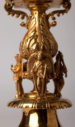 Katedralskatt (Trésor de la Cathédrale). Relikviekors. Metallsmide med juveler. Ursprungsklostret (Saint-Amand Tournai, fd Elnone. 1500-talet. Detalj.