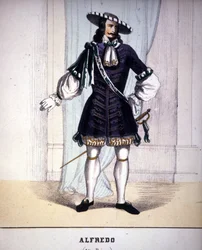Karaktär av Alfredo Germont i "La Traviata" "av Giuseppe Verdi.